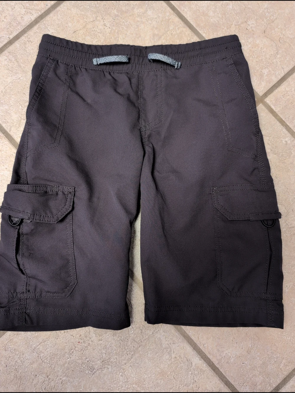 Boys Lee Cargo Drawstring Elastic Waist Shorts 10R Dark Brown Lightweight School